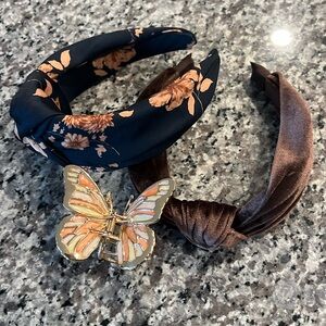 Piper k butterfly hair clip + 2 headband bundle